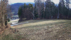 Prostřední část sjezdovky a snowpark