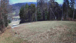 Prostřední část sjezdovky a snowpark