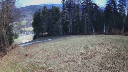 Prostřední část sjezdovky a snowpark