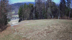 Prostřední část sjezdovky a snowpark