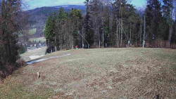 Prostřední část sjezdovky a snowpark