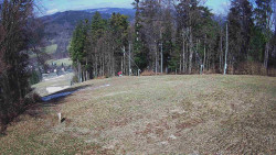 Prostřední část sjezdovky a snowpark