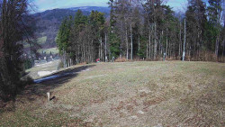 Prostřední část sjezdovky a snowpark