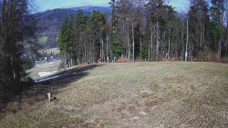 Prostřední část sjezdovky a snowpark