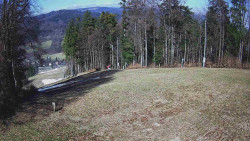 Prostřední část sjezdovky a snowpark