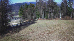 Prostřední část sjezdovky a snowpark