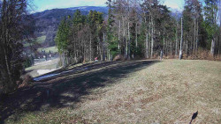 Prostřední část sjezdovky a snowpark