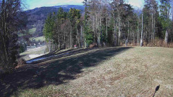 Prostřední část sjezdovky a snowpark