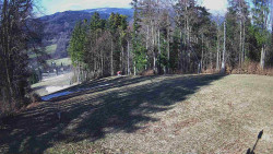 Prostřední část sjezdovky a snowpark