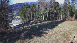 Prostřední část sjezdovky a snowpark