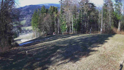 Prostřední část sjezdovky a snowpark