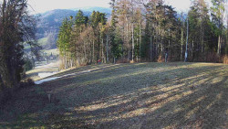 Prostřední část sjezdovky a snowpark