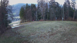 Prostřední část sjezdovky a snowpark