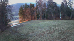Prostřední část sjezdovky a snowpark