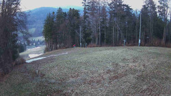 Prostřední část sjezdovky a snowpark