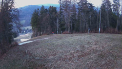 Prostřední část sjezdovky a snowpark