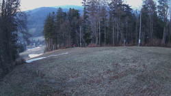 Prostřední část sjezdovky a snowpark
