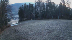 Prostřední část sjezdovky a snowpark