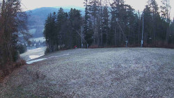 Prostřední část sjezdovky a snowpark