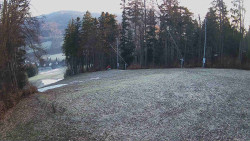 Prostřední část sjezdovky a snowpark