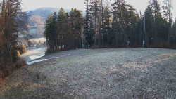 Prostřední část sjezdovky a snowpark