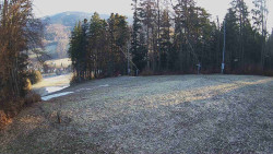 Prostřední část sjezdovky a snowpark