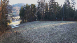 Prostřední část sjezdovky a snowpark