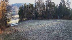 Prostřední část sjezdovky a snowpark