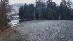 Prostřední část sjezdovky a snowpark