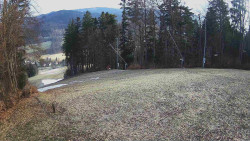 Prostřední část sjezdovky a snowpark