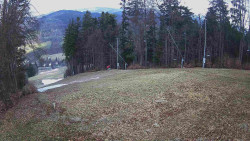 Prostřední část sjezdovky a snowpark