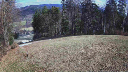 Prostřední část sjezdovky a snowpark