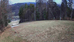 Prostřední část sjezdovky a snowpark