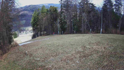 Prostřední část sjezdovky a snowpark