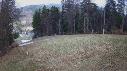 Prostřední část sjezdovky a snowpark
