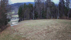 Prostřední část sjezdovky a snowpark