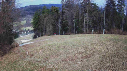 Prostřední část sjezdovky a snowpark