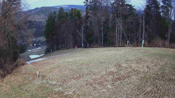 Prostřední část sjezdovky a snowpark