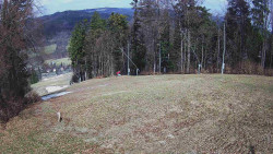 Prostřední část sjezdovky a snowpark