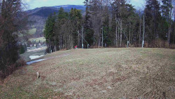 Prostřední část sjezdovky a snowpark