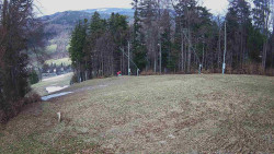 Prostřední část sjezdovky a snowpark