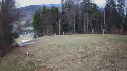 Prostřední část sjezdovky a snowpark
