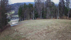 Prostřední část sjezdovky a snowpark