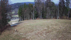 Prostřední část sjezdovky a snowpark