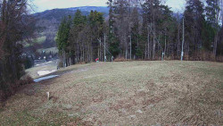 Prostřední část sjezdovky a snowpark
