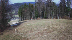 Prostřední část sjezdovky a snowpark
