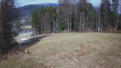 Prostřední část sjezdovky a snowpark