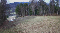 Prostřední část sjezdovky a snowpark