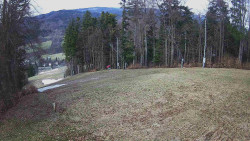 Prostřední část sjezdovky a snowpark