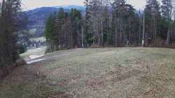 Prostřední část sjezdovky a snowpark